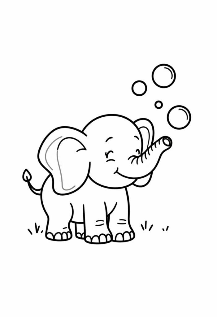 Joyful Elephant Blowing Bubbles