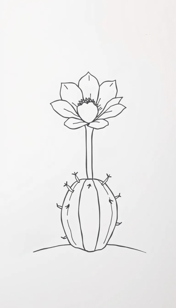 Minimalist Cactus Flower