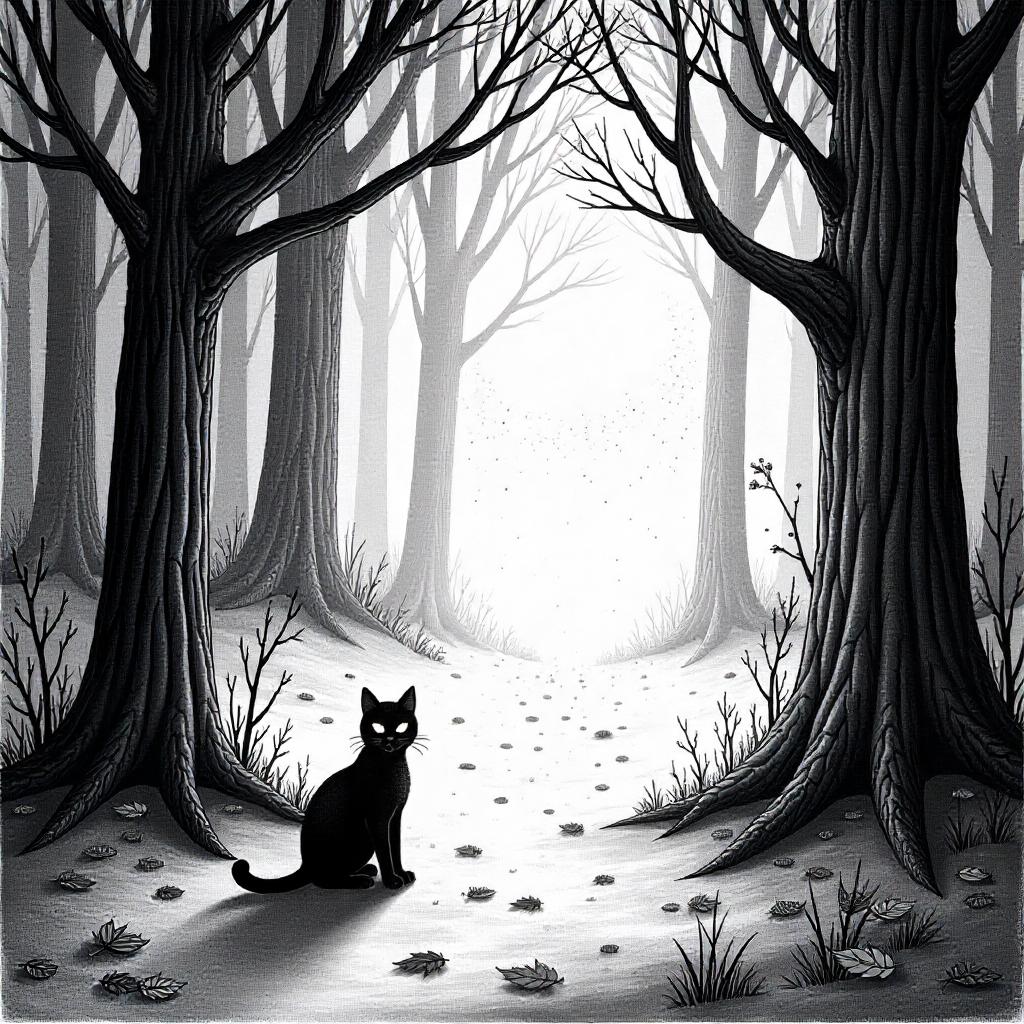 Mysterious Forest with Fog