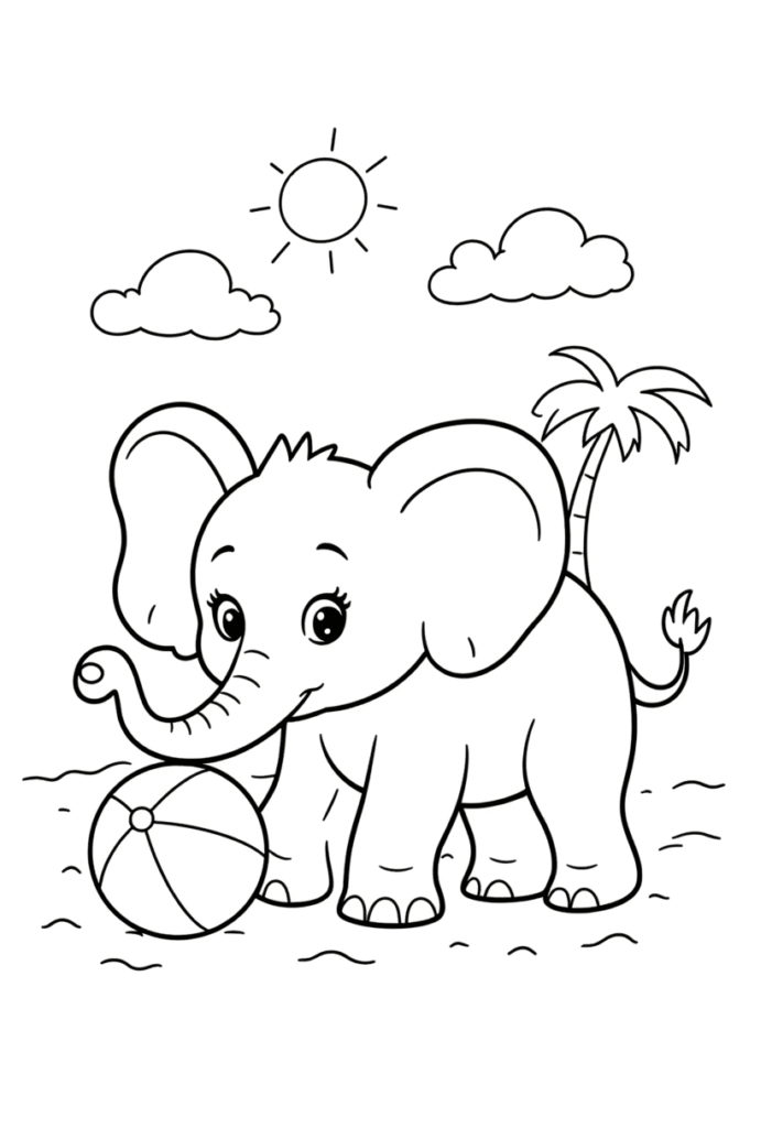 Playful Elephant on the Beach