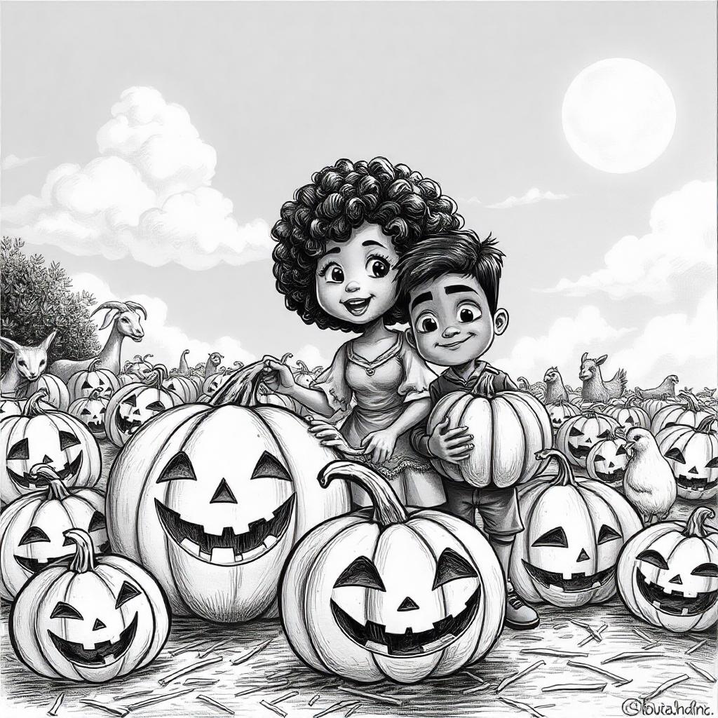 Pumpkin Patch with Jack-o'-Lanterns