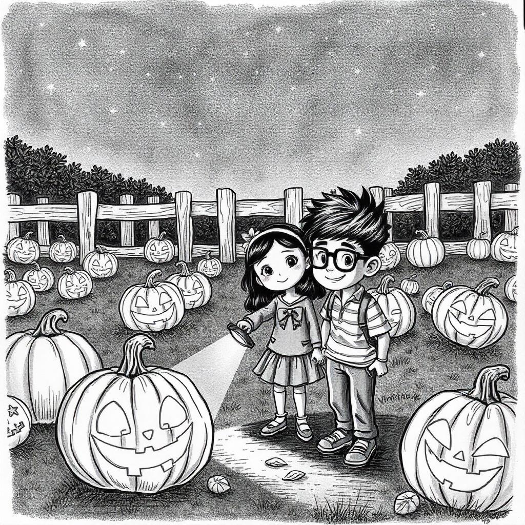 Pumpkin Patch with Jack-o'-Lanterns