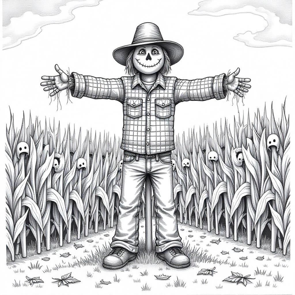 Scarecrow Guarding a Cornfield