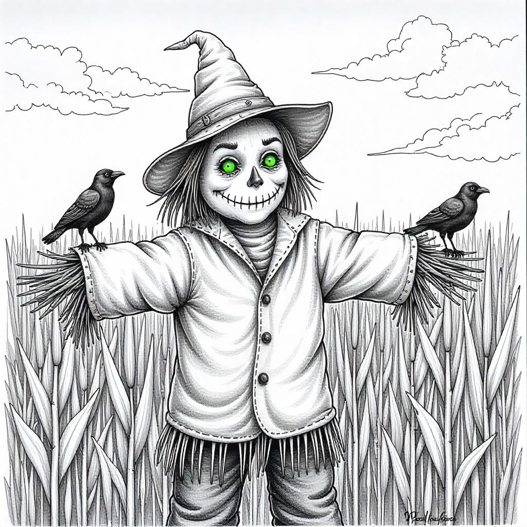 Scarecrow Guarding a Cornfield