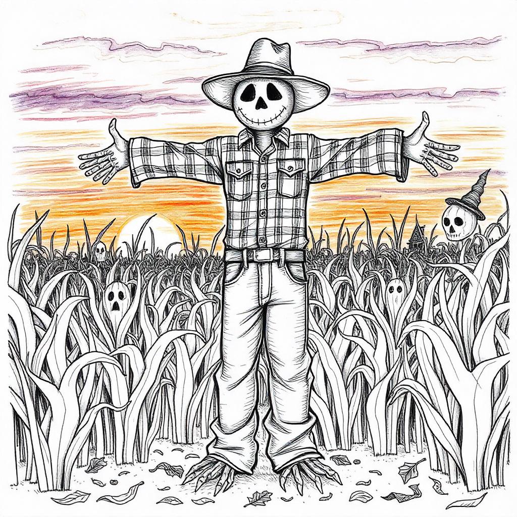 Scarecrow Guarding a Cornfield