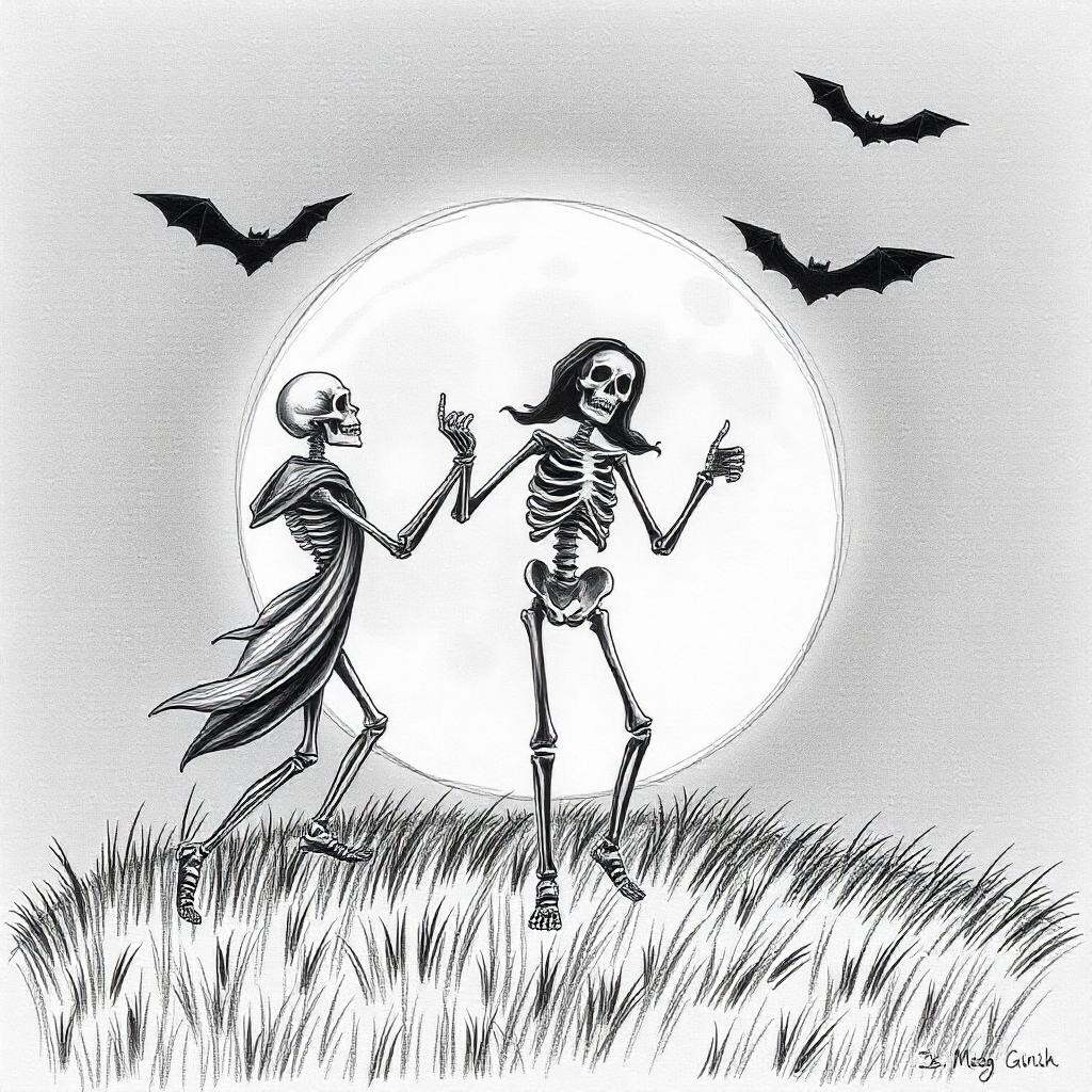 Skeletons Dancing Under the Moonlight