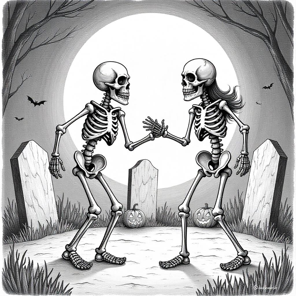 Skeletons Dancing Under the Moonlight
