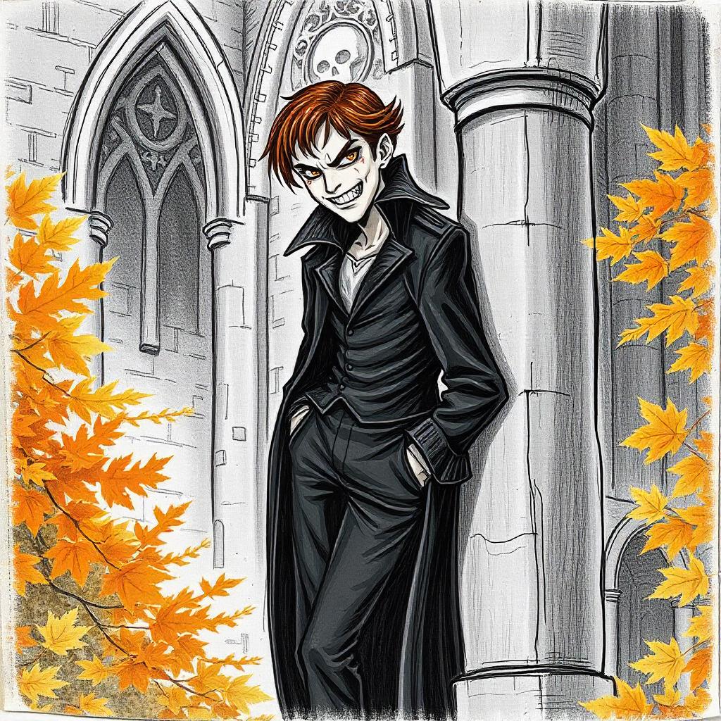 Vampire in a Gothic Castle