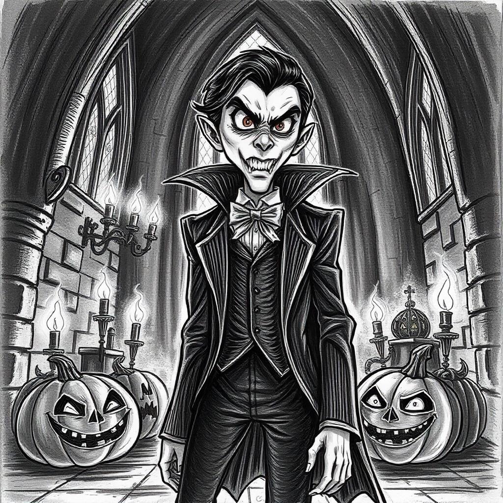 Vampire in a Gothic Castle