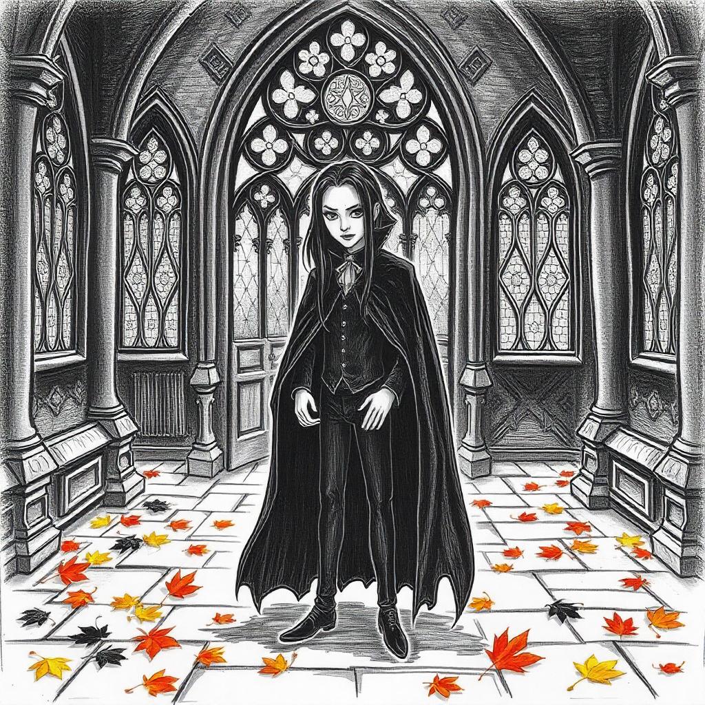 Vampire in a Gothic Castle