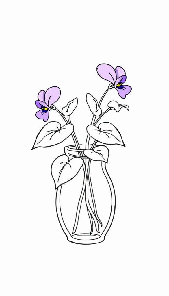 Violets in Vase