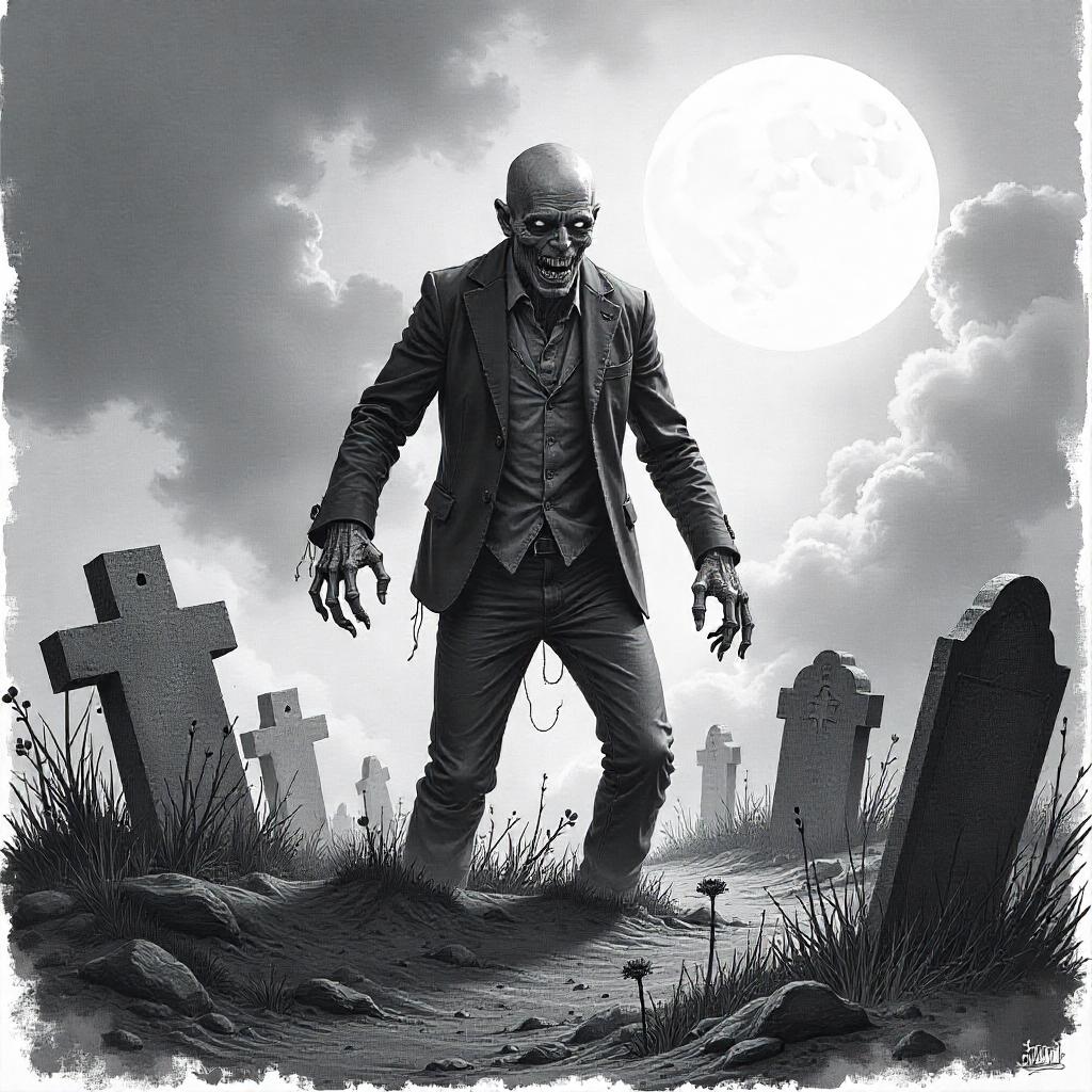 Zombie Rising from the Ground