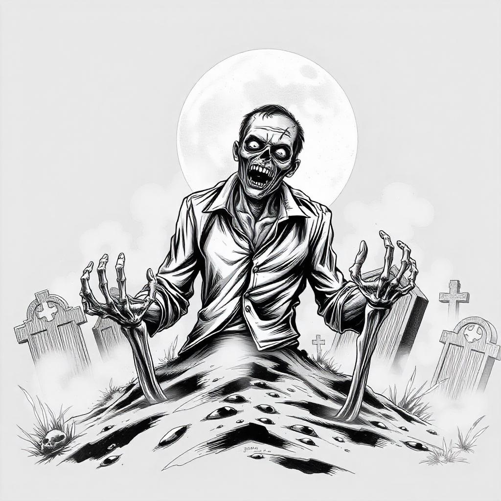Zombie Rising from the Ground