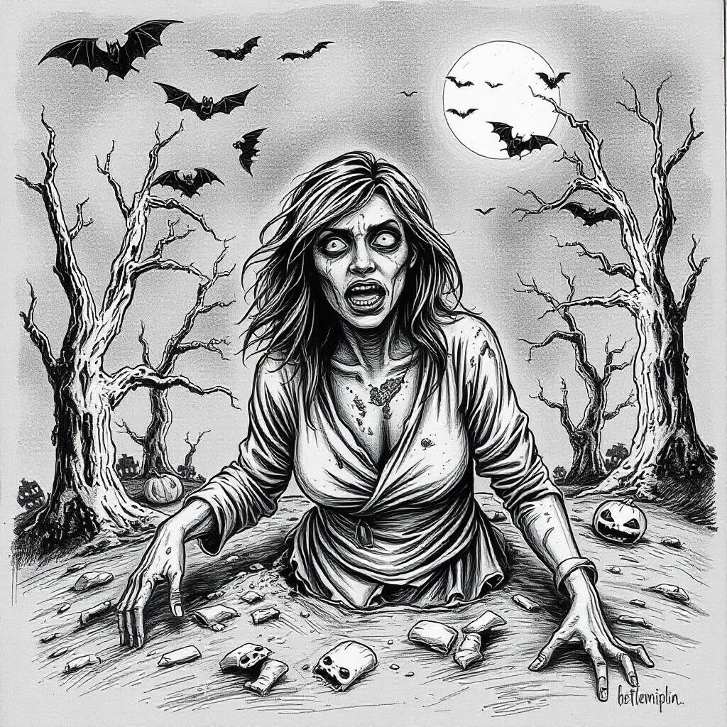 Zombie Rising from the Ground