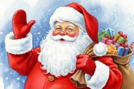 watercolor santa ideas