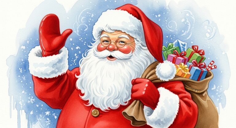 watercolor santa ideas