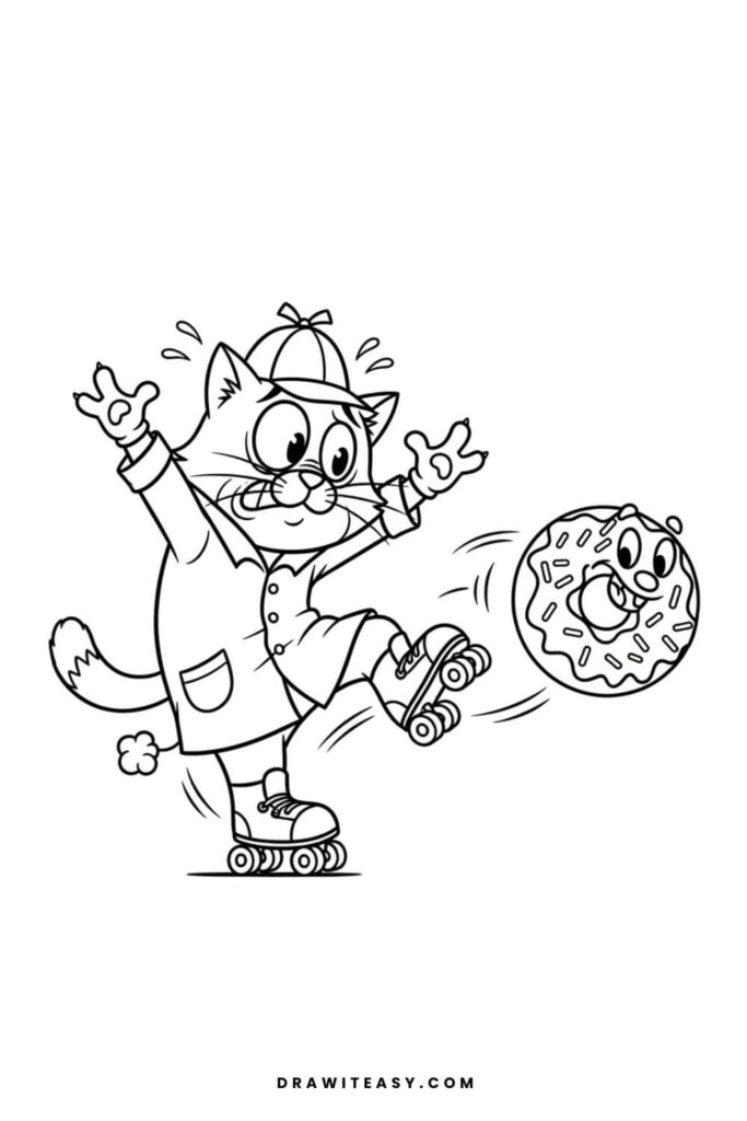 Cat Detective on Roller Skates
