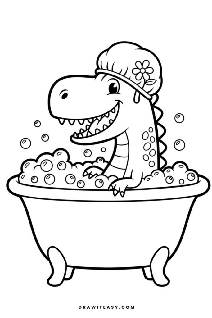 Dinosaur in a Bubble Bath