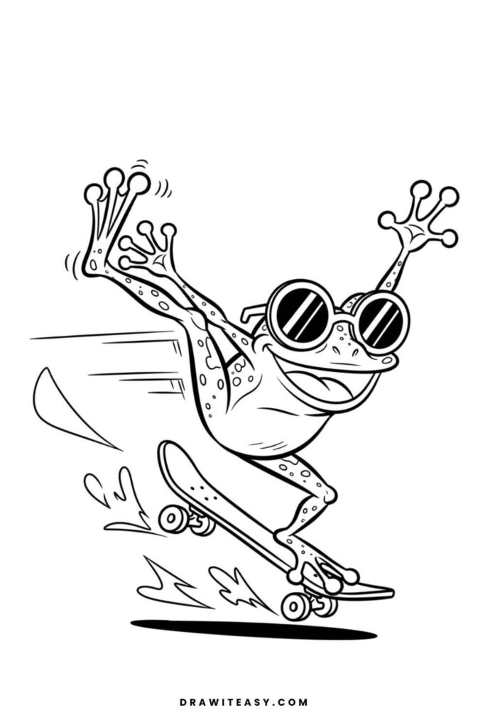 Frog on a Skateboard