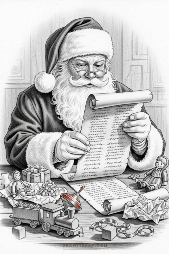 Santa Reading His List