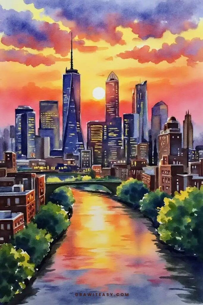 City Skyline Sunset
