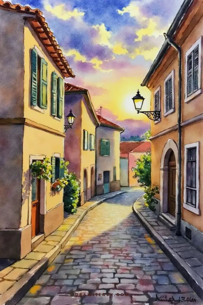 Sunset on a Quiet Street