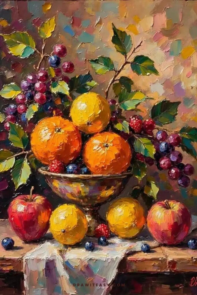 Textured Fruit Still Life