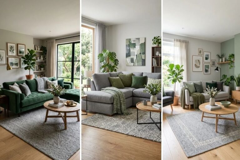 12 Grey and Green Living Room Ideas