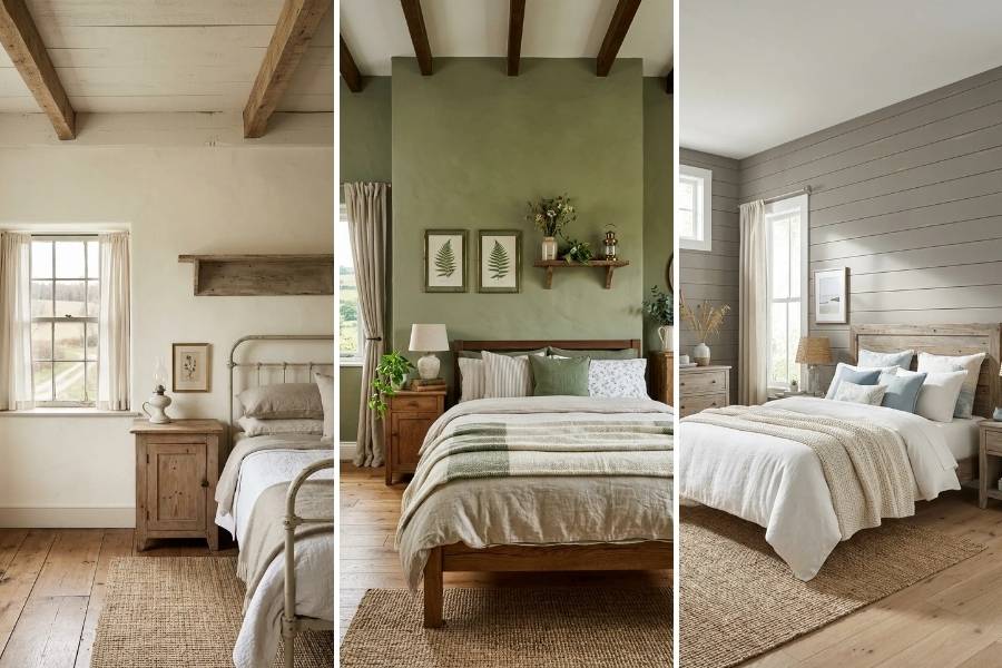 14 Beautiful Farmhouse Bedroom Wall Color Ideas