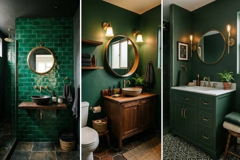 15 Stylish Small Moody Green Bathroom Ideas