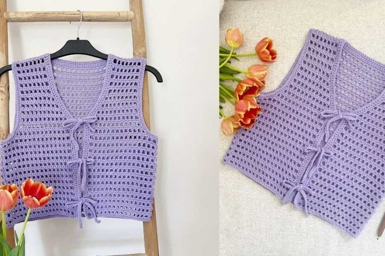 Crochet Front Tie Vest Pattern for a Stylish Handmade Look
