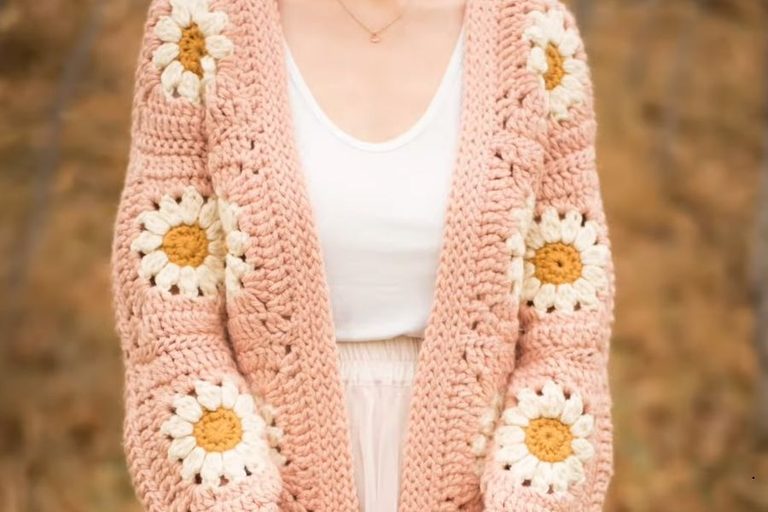 How to Crochet a Cheerful Daisy Cardigan (Free Pattern)