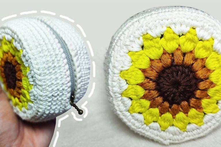 Adorable Crochet Sunflower Coin Purse Pattern for Flower Lovers