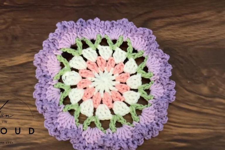 Crochet Carnation Flower Coaster for a Pretty Table