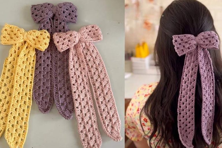 Crochet Long Tail Bow Pattern for a Pretty Hair Accessory