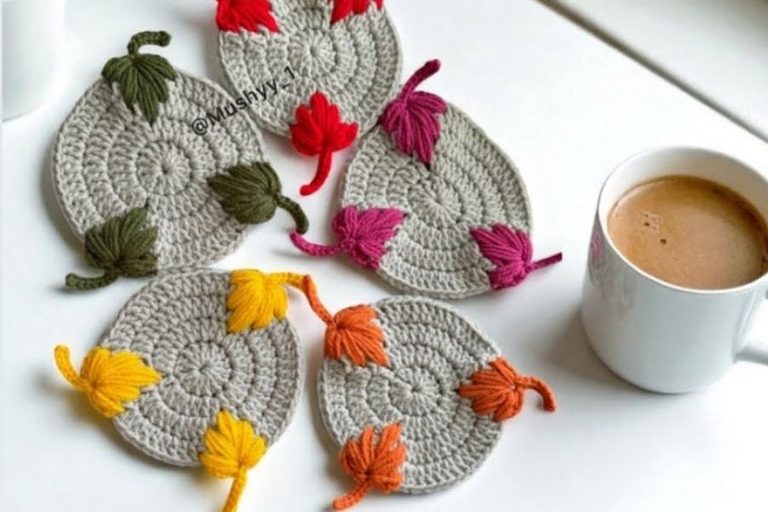 Crochet Maple Leaf Coaster Tutorial for Fall Decor